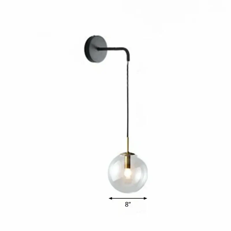 Glazen Wandlamp Bol Modern Metaal E26/E27 Fitting Woonkamer Slaapkamer Hal Scandinavisch Design Interieur | Sansoti