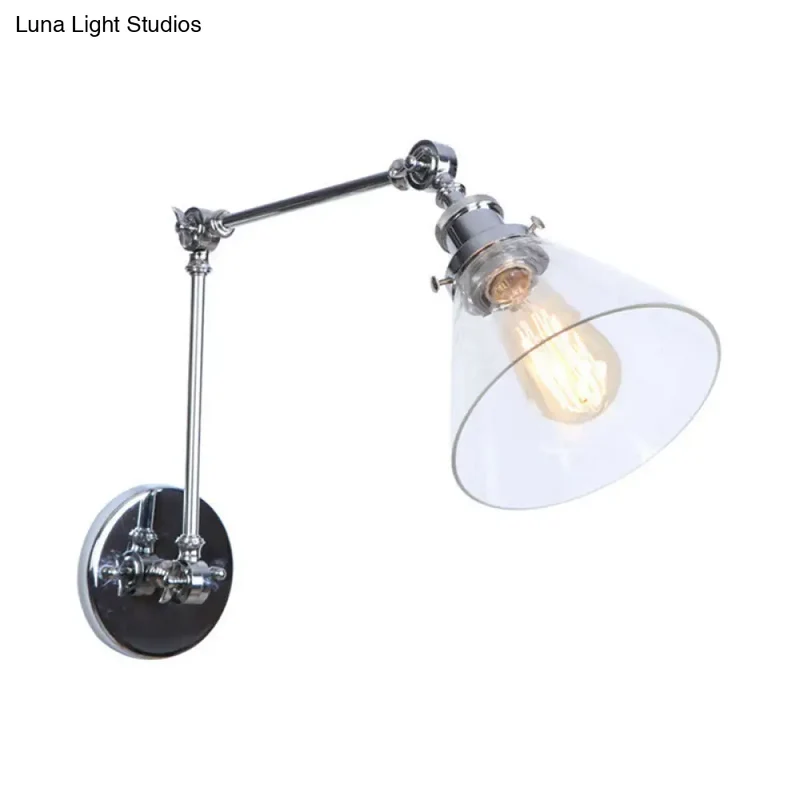 Verstelbare Wandlamp met Helder Glas en Metalen Zwenkarm voor Sfeervolle Woonkamer en Slaapkamer Verlichting | Sansoti