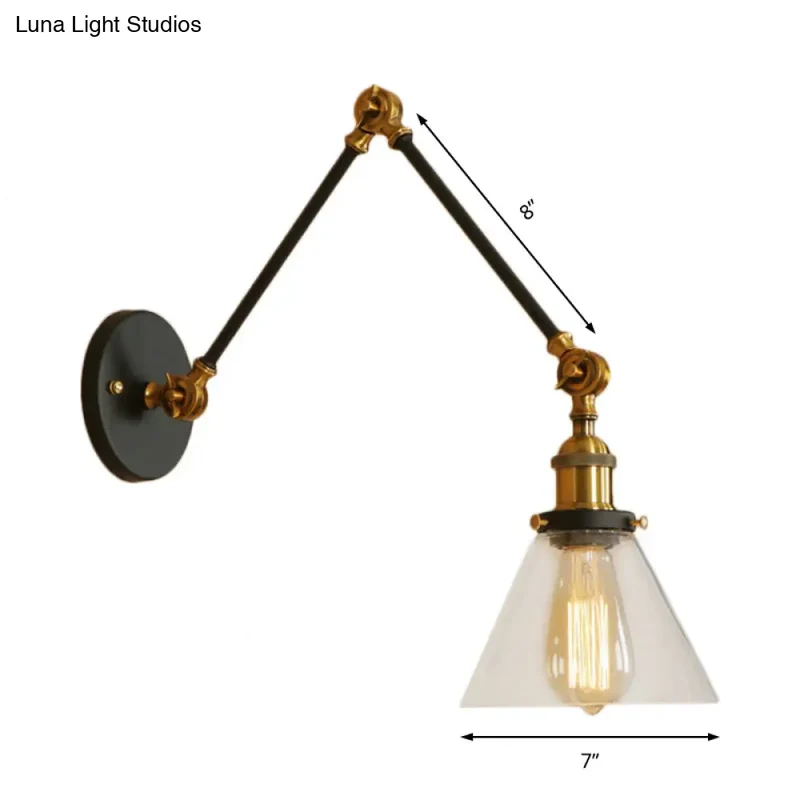 Verstelbare Wandlamp met Helder Glas en Metalen Zwenkarm voor Sfeervolle Woonkamer en Slaapkamer Verlichting | Sansoti