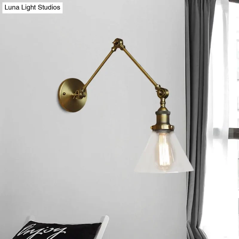 Verstelbare Wandlamp met Helder Glas en Metalen Zwenkarm voor Sfeervolle Woonkamer en Slaapkamer Verlichting | Sansoti