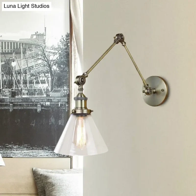 Verstelbare Wandlamp met Helder Glas en Metalen Zwenkarm voor Sfeervolle Woonkamer en Slaapkamer Verlichting | Sansoti