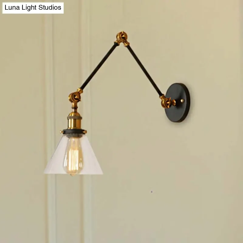 Verstelbare Wandlamp met Helder Glas en Metalen Zwenkarm voor Sfeervolle Woonkamer en Slaapkamer Verlichting | Sansoti
