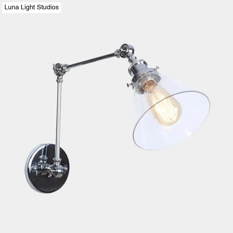 Verstelbare Wandlamp met Helder Glas en Metalen Zwenkarm voor Sfeervolle Woonkamer en Slaapkamer Verlichting | Sansoti