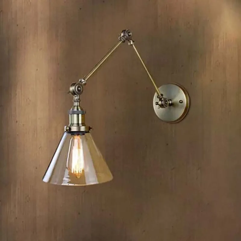 Verstelbare Wandlamp met Helder Glas en Metalen Zwenkarm voor Sfeervolle Woonkamer en Slaapkamer Verlichting | Sansoti