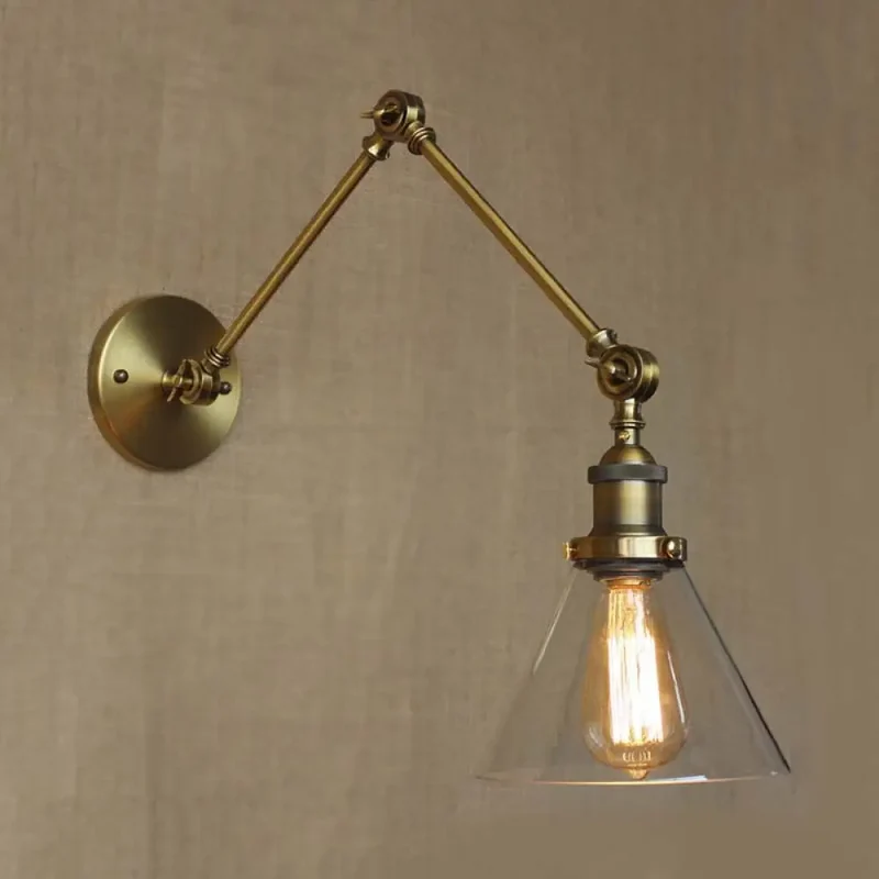 Verstelbare Wandlamp met Helder Glas en Metalen Zwenkarm voor Sfeervolle Woonkamer en Slaapkamer Verlichting | Sansoti