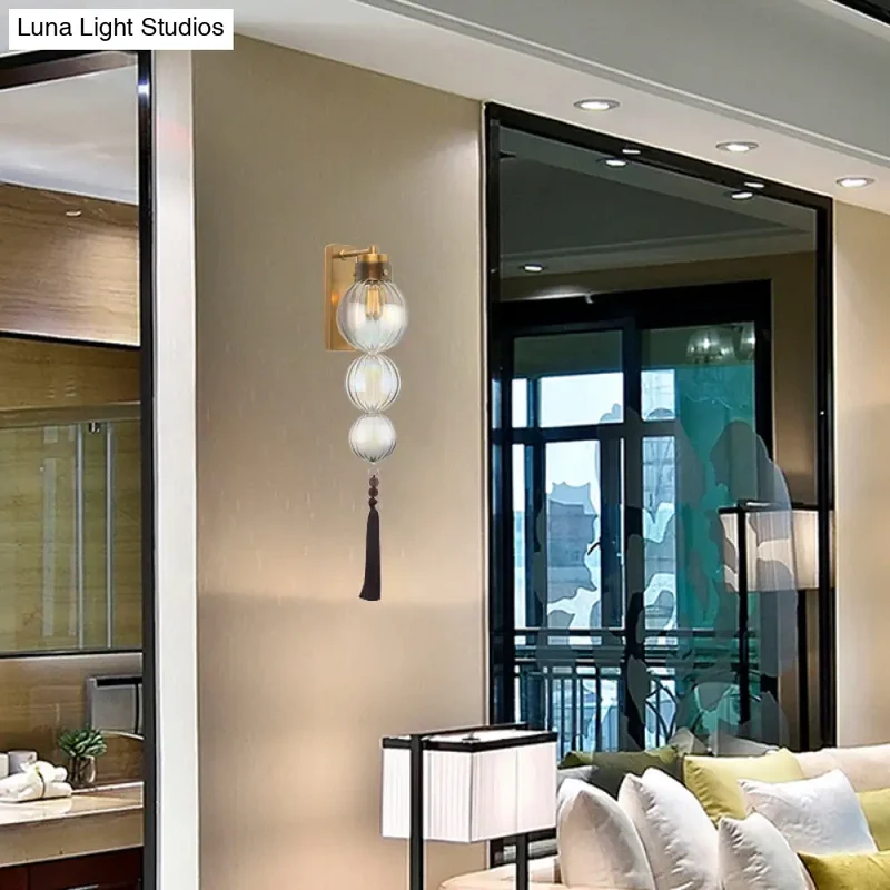 Wandlamp Bol Glas Messing Chroom Kwast Orientaalse Sfeer E12 E14 Fitting 1 Lichtbron Helder Amber Blauw | Sansoti