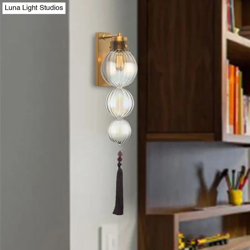 Wandlamp Bol Glas Messing Chroom Kwast Orientaalse Sfeer E12 E14 Fitting 1 Lichtbron Helder Amber Blauw | Sansoti