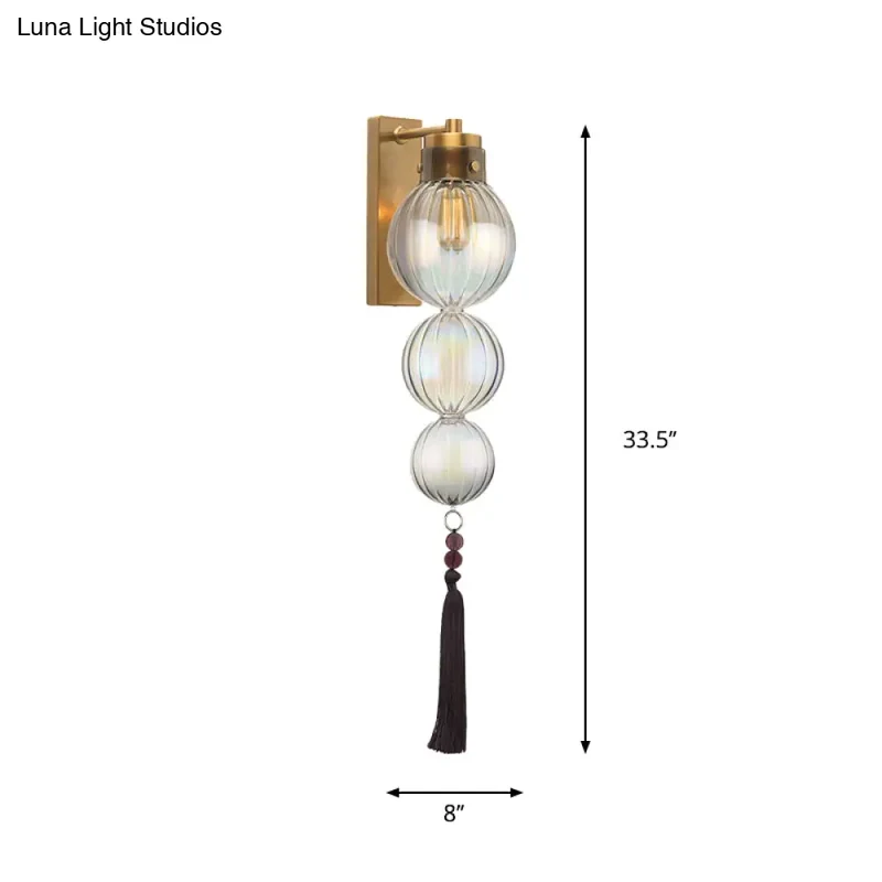Wandlamp Bol Glas Messing Chroom Kwast Orientaalse Sfeer E12 E14 Fitting 1 Lichtbron Helder Amber Blauw | Sansoti