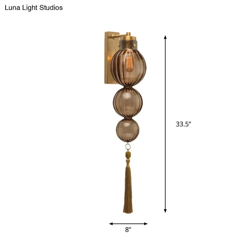 Wandlamp Bol Glas Messing Chroom Kwast Orientaalse Sfeer E12 E14 Fitting 1 Lichtbron Helder Amber Blauw | Sansoti