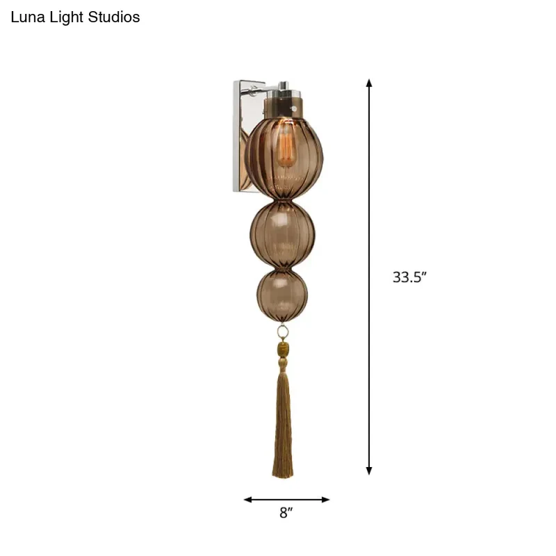 Wandlamp Bol Glas Messing Chroom Kwast Orientaalse Sfeer E12 E14 Fitting 1 Lichtbron Helder Amber Blauw | Sansoti