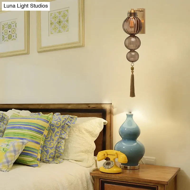 Wandlamp Bol Glas Messing Chroom Kwast Orientaalse Sfeer E12 E14 Fitting 1 Lichtbron Helder Amber Blauw | Sansoti