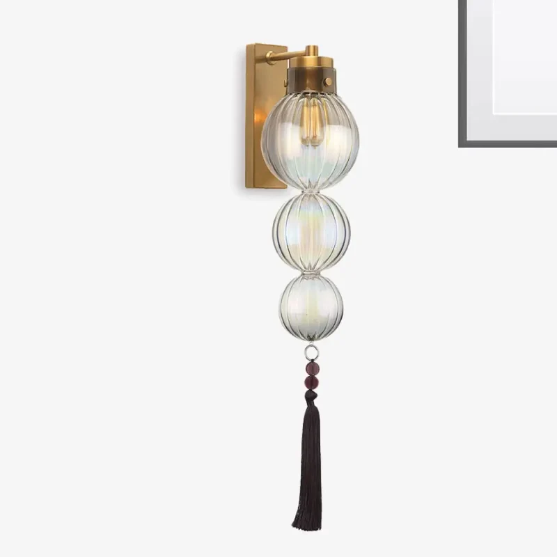 Wandlamp Bol Glas Messing Chroom Kwast Orientaalse Sfeer E12 E14 Fitting 1 Lichtbron Helder Amber Blauw | Sansoti