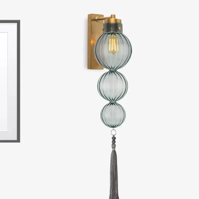 Wandlamp Bol Glas Messing Chroom Kwast Orientaalse Sfeer E12 E14 Fitting 1 Lichtbron Helder Amber Blauw | Sansoti