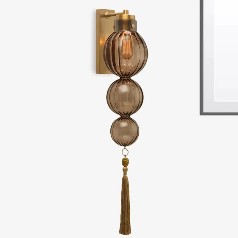 Wandlamp Bol Glas Messing Chroom Kwast Orientaalse Sfeer E12 E14 Fitting 1 Lichtbron Helder Amber Blauw | Sansoti