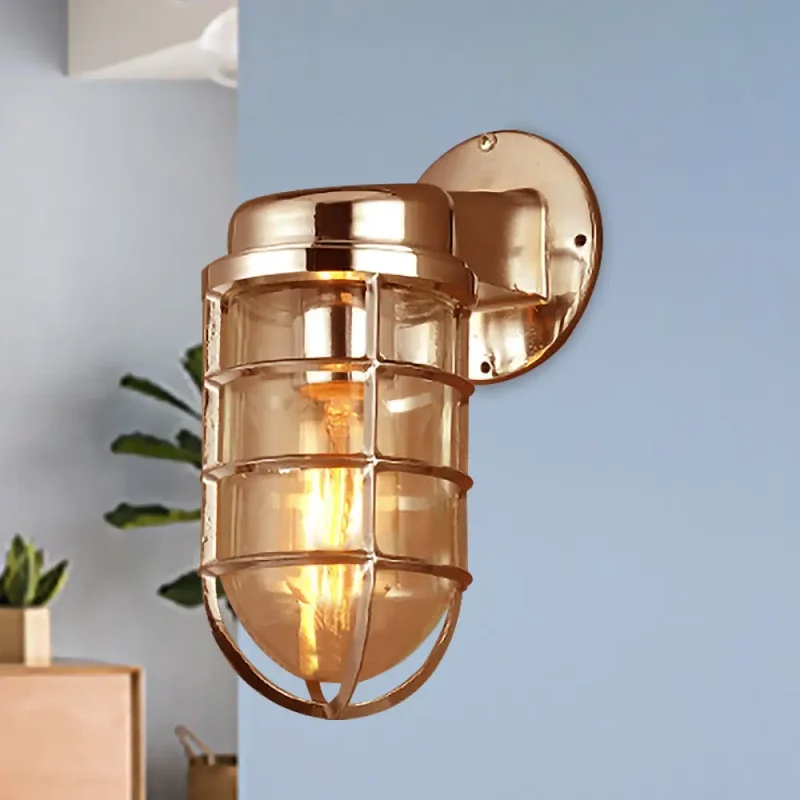 Wandlamp Metaal Kooi Helder Glas E26/E27 Industrieel Vintage Keukenverlichting Woonkamer Eetkamer Sfeer | Sansoti