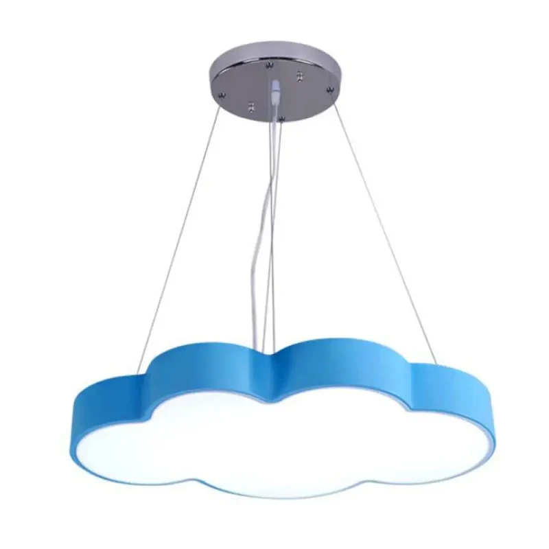 Wolkenvormige LED Hanglamp Kinderkamer Acryl 50cm Dimbaar met Afstandsbediening Kleurrijk Sfeervol Plafondlamp | Sansoti