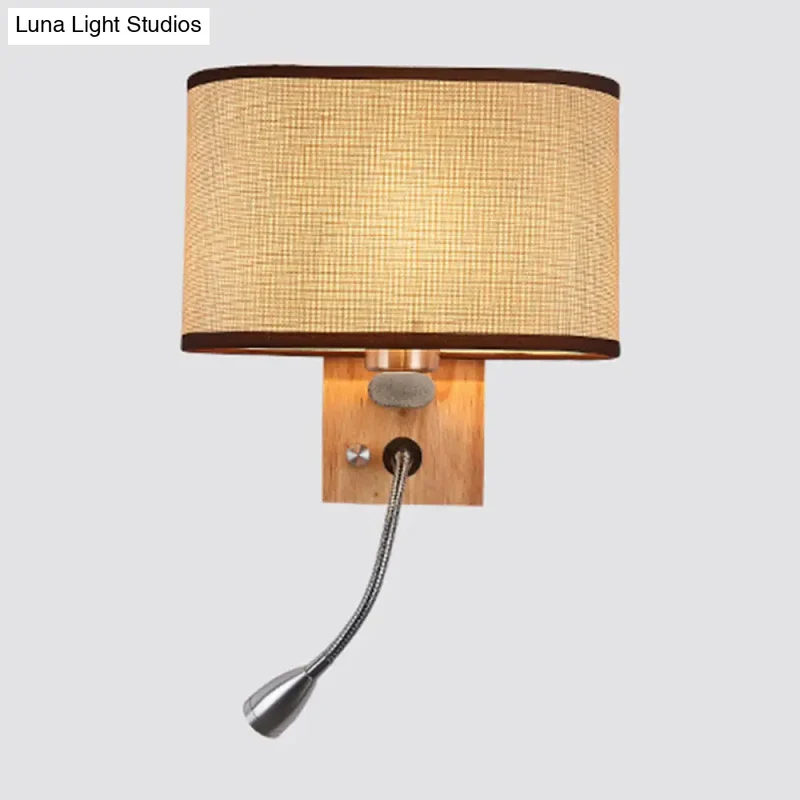 Verstelbare Wandlamp Leeslamp met Stoffen Kap Beige Champagne Metaal voor Slaapkamer Nachtkastje E26 E27 | Sansoti