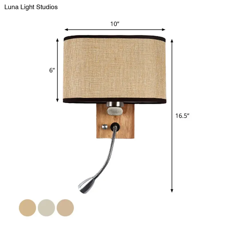 Verstelbare Wandlamp Leeslamp met Stoffen Kap Beige Champagne Metaal voor Slaapkamer Nachtkastje E26 E27 | Sansoti