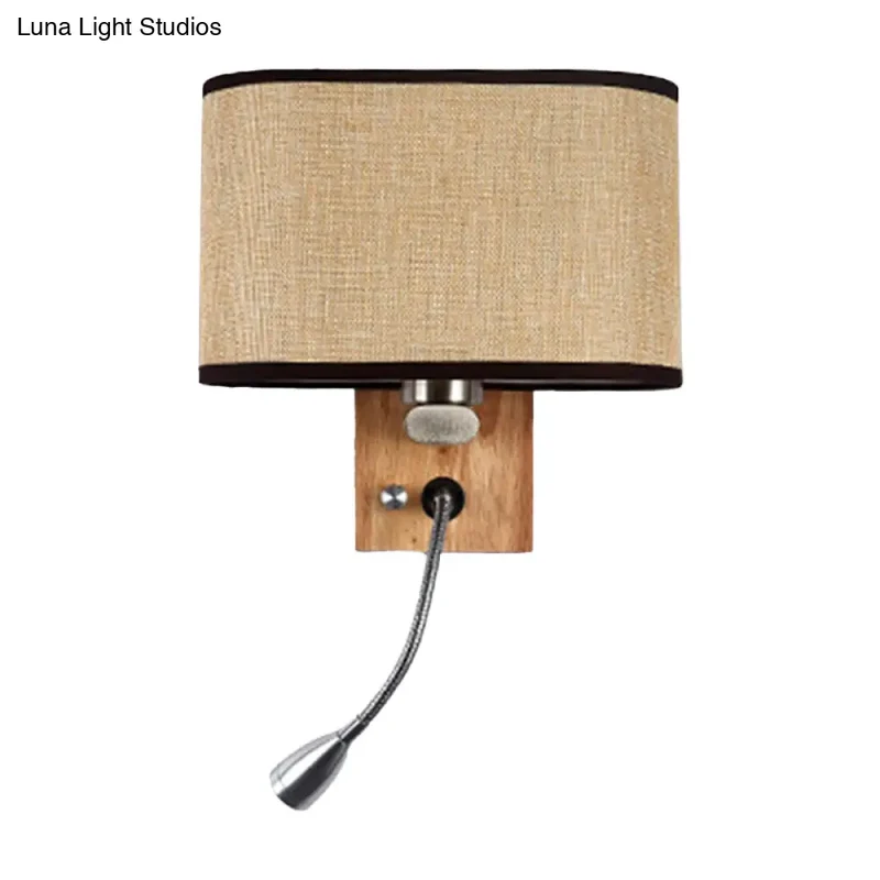 Verstelbare Wandlamp Leeslamp met Stoffen Kap Beige Champagne Metaal voor Slaapkamer Nachtkastje E26 E27 | Sansoti