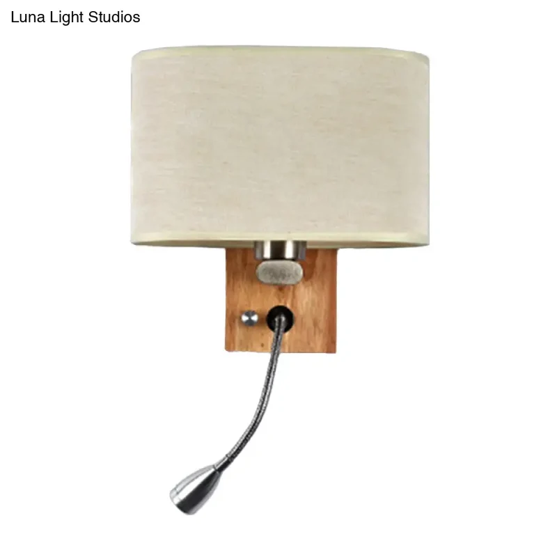 Verstelbare Wandlamp Leeslamp met Stoffen Kap Beige Champagne Metaal voor Slaapkamer Nachtkastje E26 E27 | Sansoti