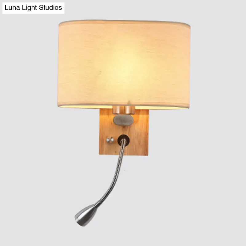 Verstelbare Wandlamp Leeslamp met Stoffen Kap Beige Champagne Metaal voor Slaapkamer Nachtkastje E26 E27 | Sansoti
