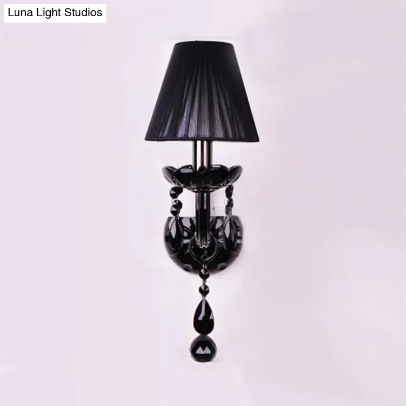 Kristallen Wandlamp Zwart Kaarsstijl Sierlijke S-Vorm Arm 1-2 Lichtpunten E12 E14 Fitting Elegant Woonkamer | Sansoti
