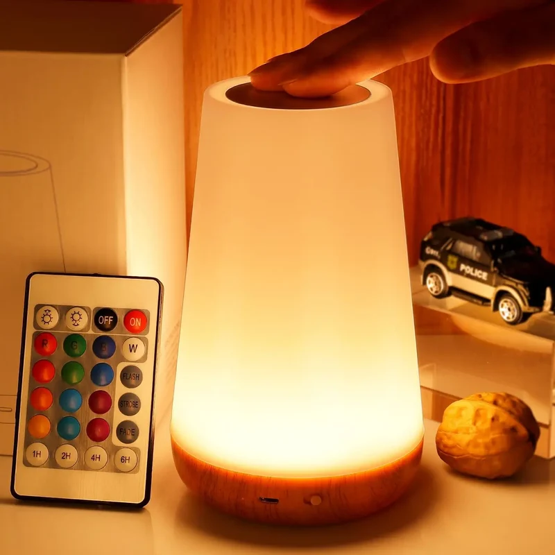 Draadloze RGB Nachtlamp LED Sfeerlicht Touch Bediening Afstandsbediening Oplaadbaar 13 Kleuren Woonkamer | Sansoti
