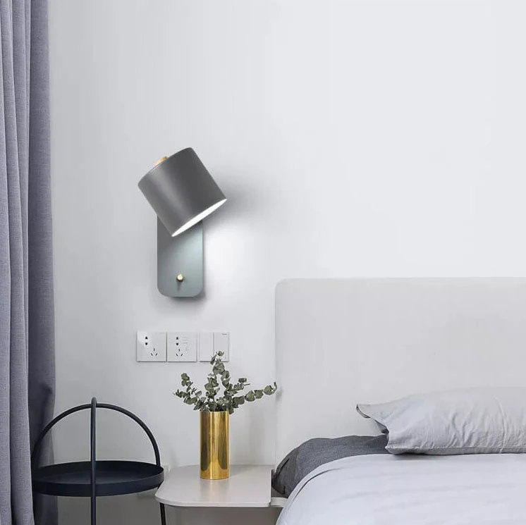 Draaibare Wandlamp Cilinder Vorm Aluminium Zwart Wit Groen Slaapkamer Leeshoek Gericht Licht Spots Verstelbaar | Sansoti