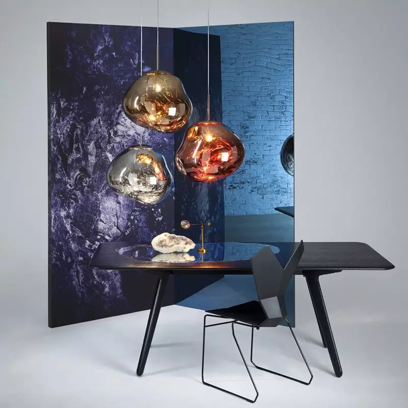 Glazen Hanglamp Smelteffect Goud Zilver Grijs Rood Woonkamer Eetkamer LED Scandinavisch Design Sfeerlicht | Sansoti