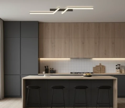 Plafondlamp LED Dimbaar Rechthoekig Goud Zwart 60-120cm Modern Plafondverlichting Woonkamer Slaapkamer | Sansoti