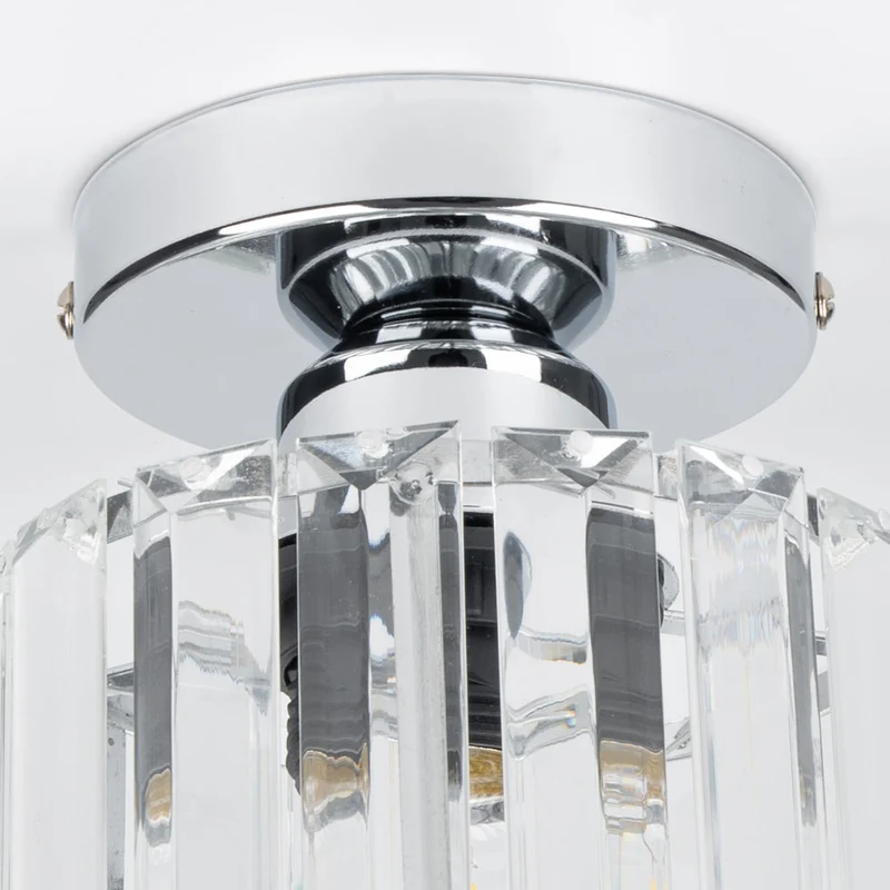 Plafondlamp Vierkant Kristalglas 17cm Messing E27 Fitting Goud Zwart Modern Interieur Woonkamer Slaapkamer | Sansoti