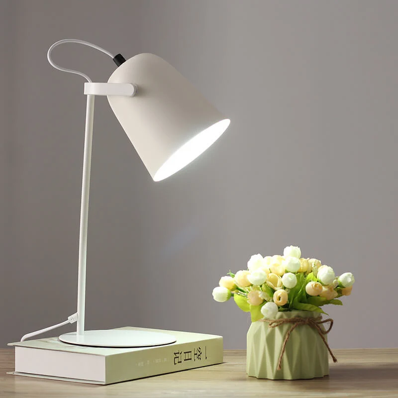 Scandinavische Tafellamp Emmervorm E27 Fitting 35cm Hoog Ijzer 6 Kleuren Sfeerlicht Slaapkamer Woonkamer | Sansoti