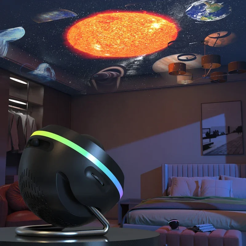 Sterrenprojector LED met Neveleffect Zwart Wit | Galaxy Sfeerverlichting Afstandsbediening Slaapkamer | Sansoti