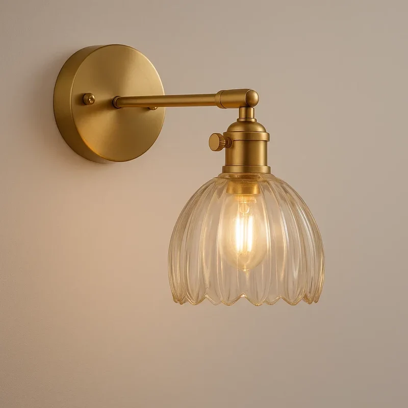 Glazen Tulp Wandlamp Vintage Stijl met E27 Fitting voor Woonkamer Slaapkamer Hal Scandinavisch Retro | Sansoti