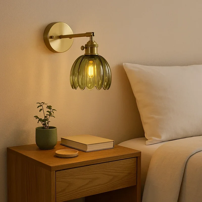 Glazen Tulp Wandlamp Vintage Stijl met E27 Fitting voor Woonkamer Slaapkamer Hal Scandinavisch Retro | Sansoti