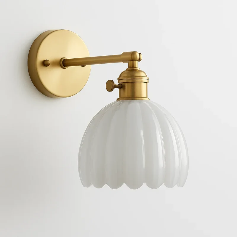Glazen Tulp Wandlamp Vintage Stijl met E27 Fitting voor Woonkamer Slaapkamer Hal Scandinavisch Retro | Sansoti