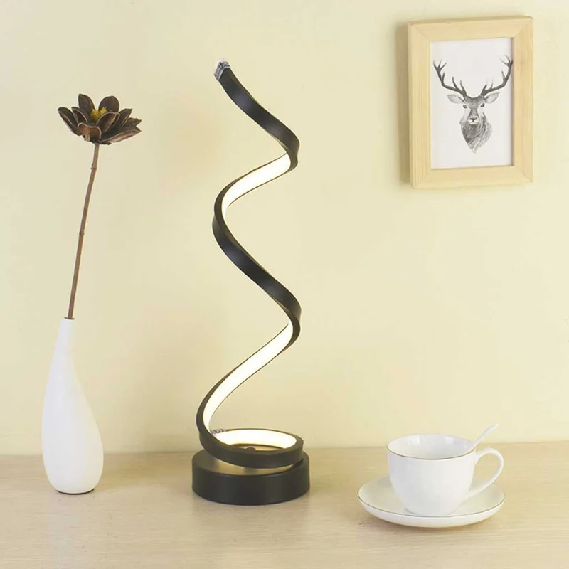 Tafellamp Spiraalvorm Metaal Dimbaar 3 Lichtkleuren Warm Neutraal Koud Wit Moderne Sfeerlamp Bureaulamp | Sansoti
