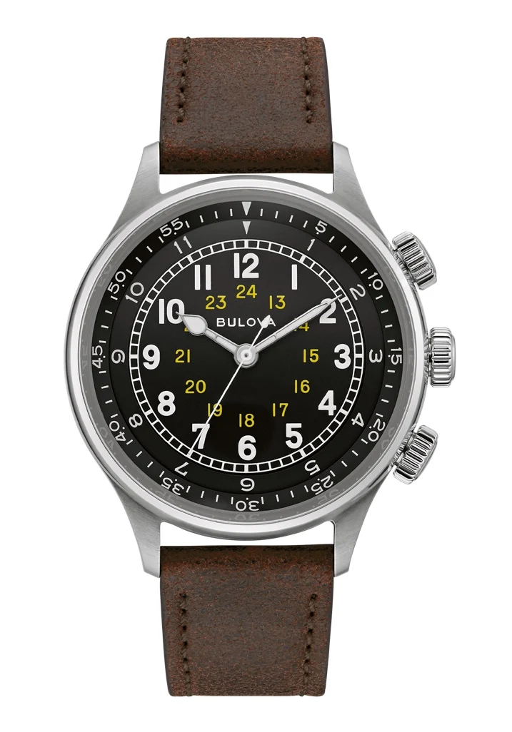 Bulova A-15 Pilot 96A245 Herren Automatikuhr Schwarz • Automatikwerk 21 Jewels • Vintage Fliegerdesign