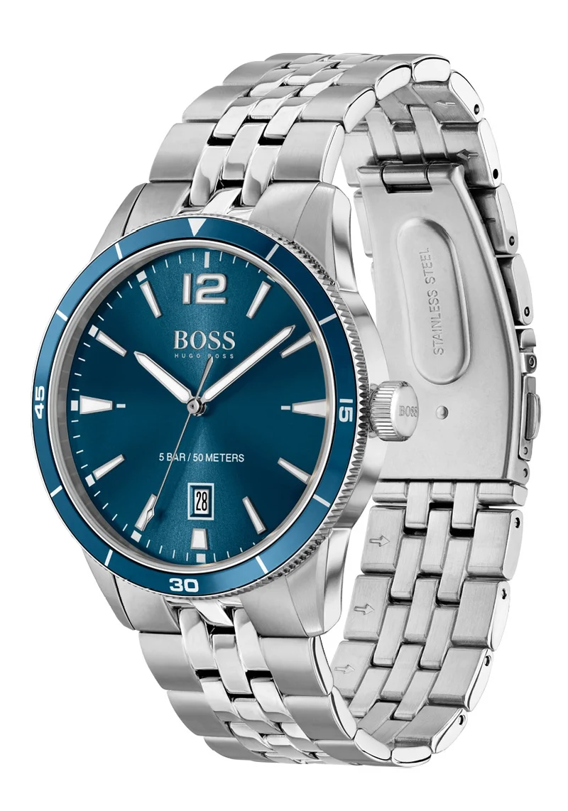 Boss Drifter 1513902 Herren Armbanduhr Blau • Mineralglas • Vintage-Taucheruhr-Design