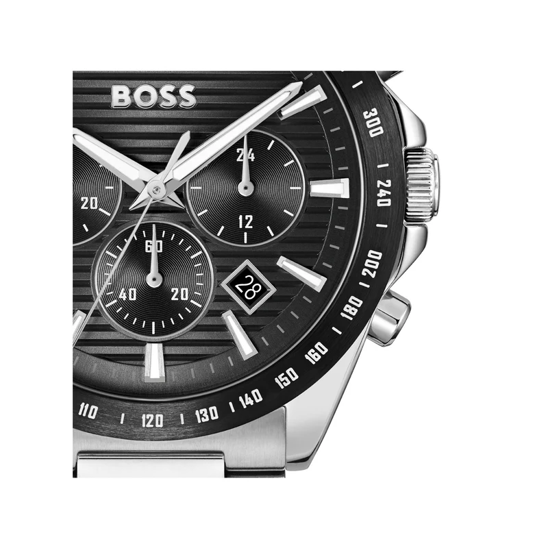 BOSS Strike Chrono 1514290 Herren Armbanduhr Silber • Saphirglas • Chronograph