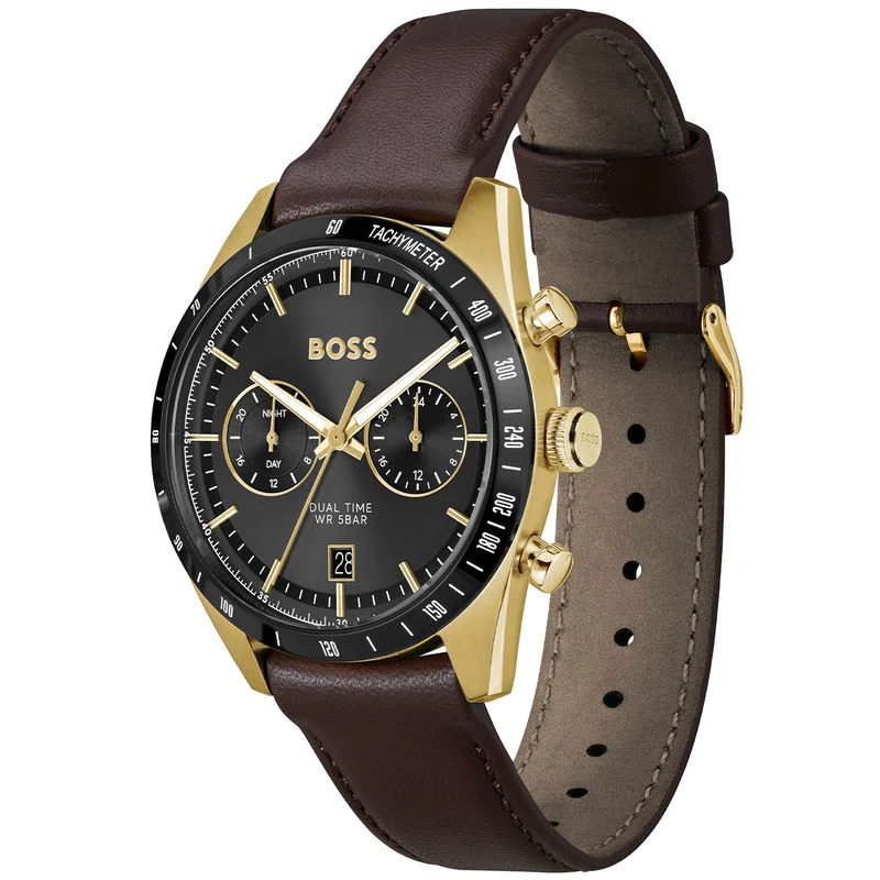 BOSS Tourmaster 1514285 Herren Armbanduhr Grün • Chronograph-Funktion • Tachymeter-Lünette