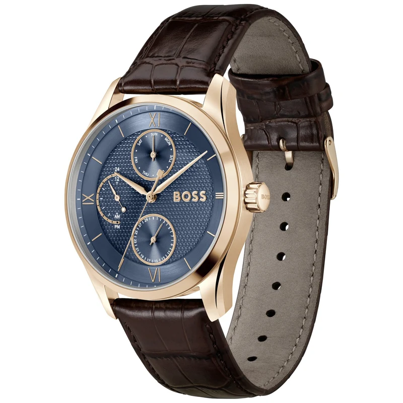 BOSS Principle Master 1514273 Herren • Roségold-Edelstahlgehäuse • Tag-Datum-Anzeige