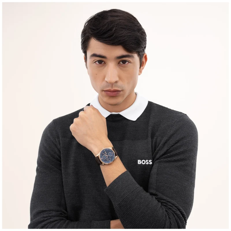 BOSS Principle Master 1514273 Herren • Roségold-Edelstahlgehäuse • Tag-Datum-Anzeige