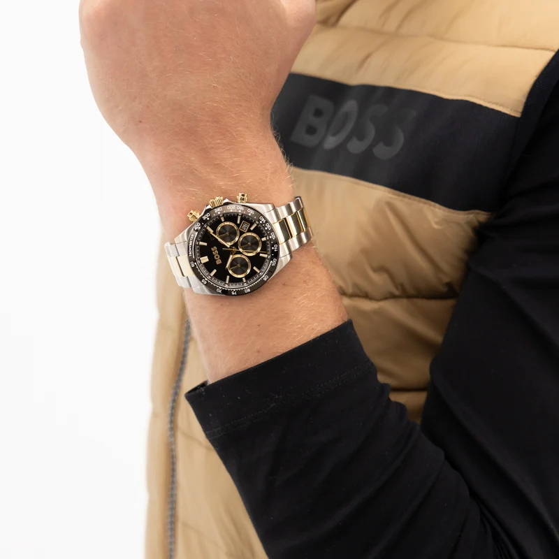BOSS Hero Sport 1514269 Herren Armbanduhr Schwarz • Chronograph • Tachymeter-Lünette