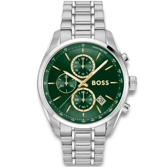 BOSS Grand Prix 1514266 Herren Armbanduhr Grün • Quarzwerk • Edelstahlgehäuse