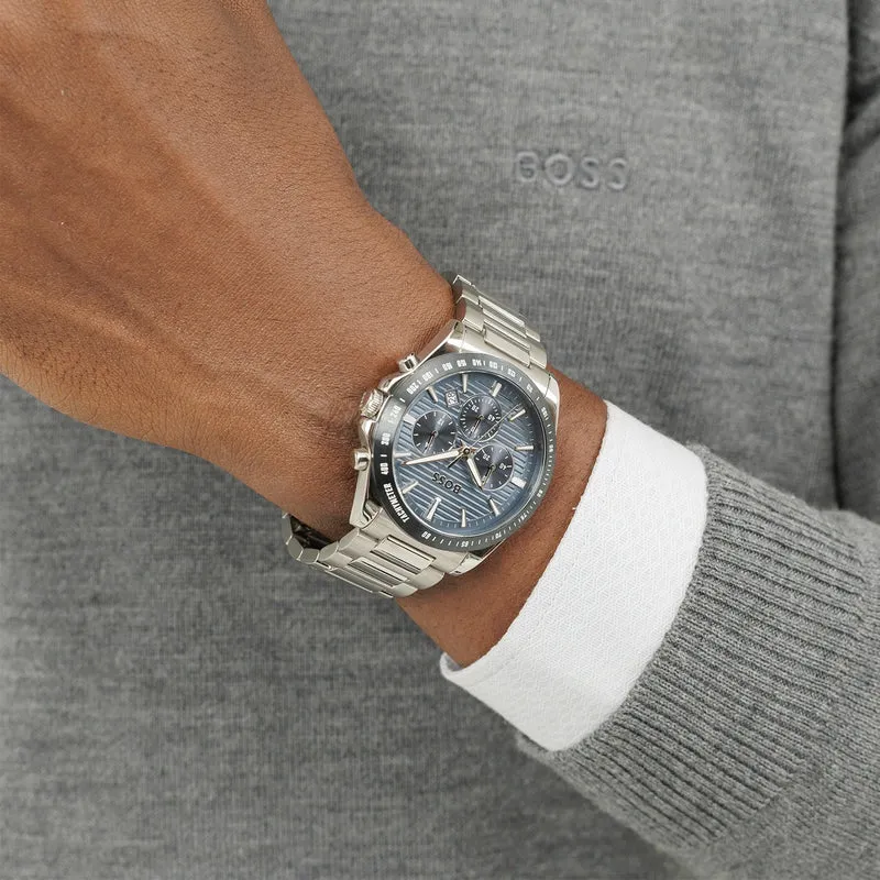 BOSS Strike 1514240 Herren Armbanduhr Blau • Chronograph • Tachymeter-Lünette