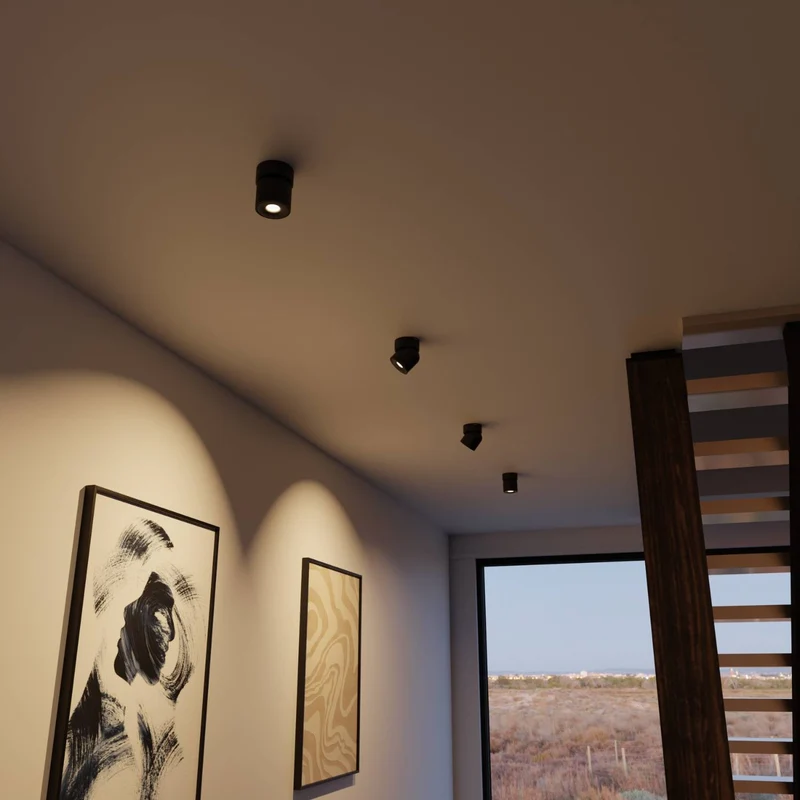 Verstelbare plafondlamp met draaibare lichtkop en warm 2700k licht | Sansoti