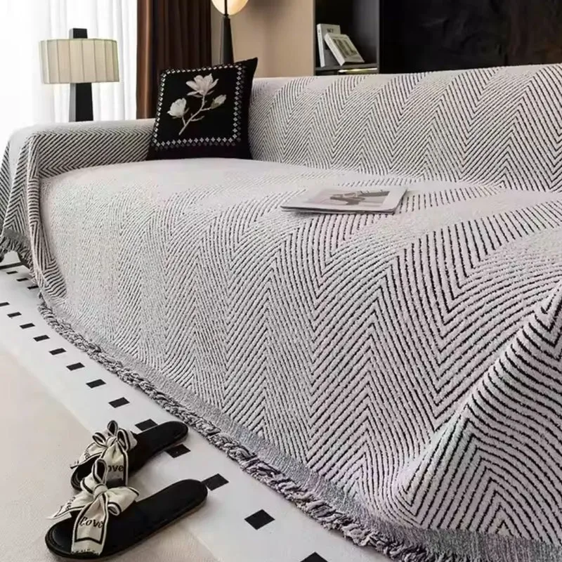 Geweven Bankhoes met Herringbone Patroon – Beschermende Plaid voor Bank & Fauteuil | Sansoti