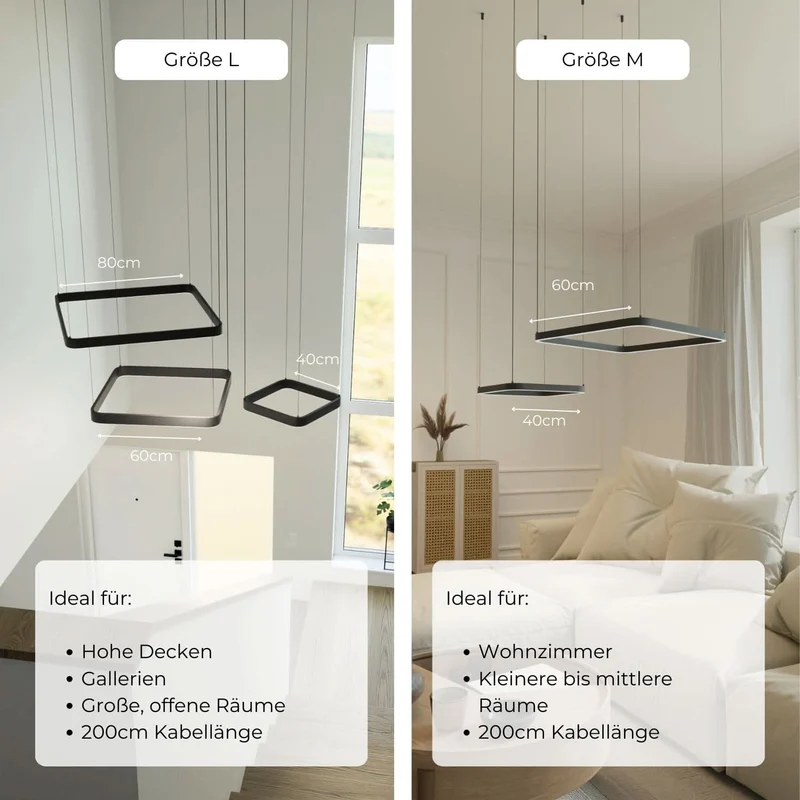 Moderne design hanglamp met zwevende vierkante vormen – Levora