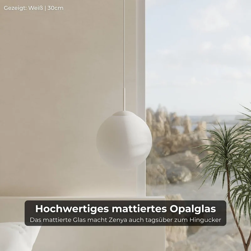 Minimalistische design hanglamp van opaalglas – Elvéra